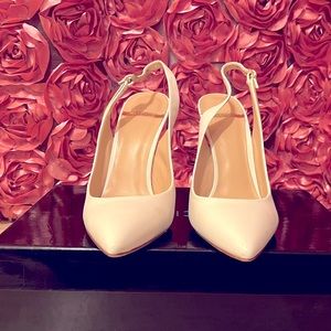 White Marciano Leather Pumps